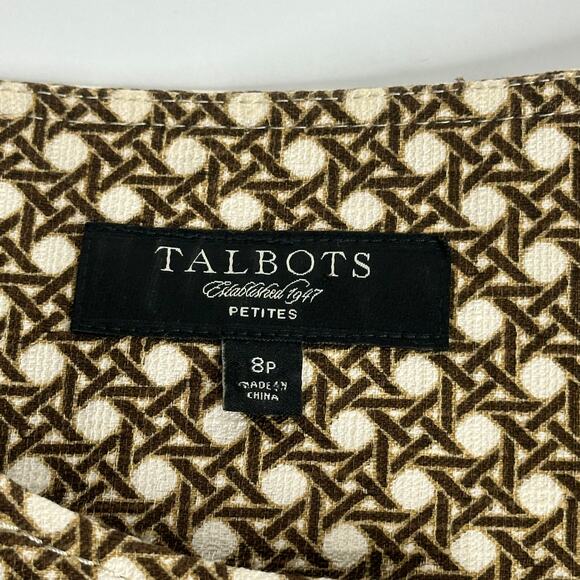 Talbots Brown Basketweave Lattice Pattern Blazer Jacket Womens Size 8 Petite 8P - Picture 8 of 11